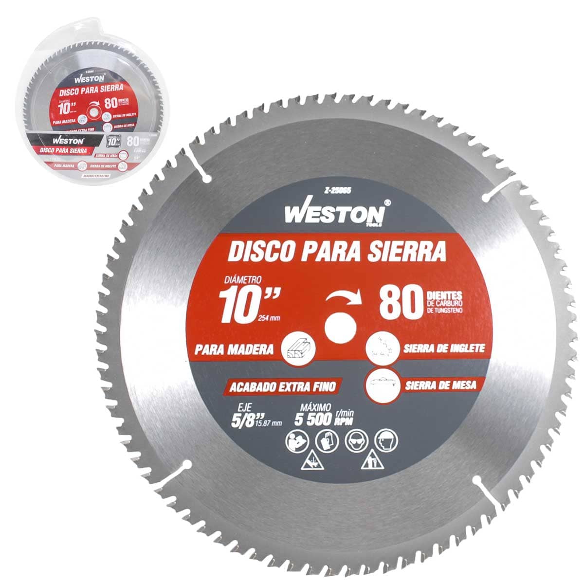 DISCO PARA SIERRA CIRCULAR P/MADERA 10'' X 5/8'' 80DT