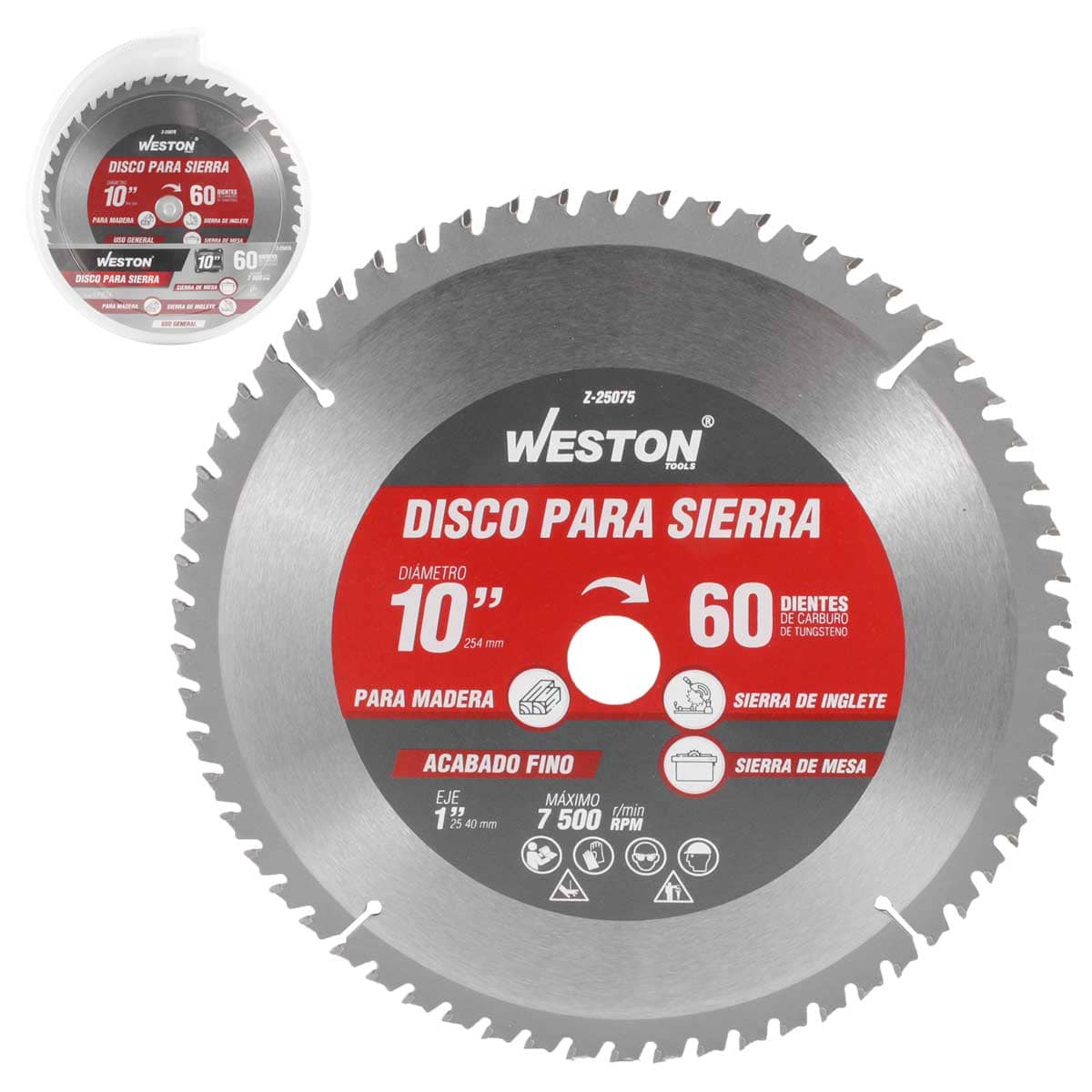DISCO PARA SIERRA CIRCULAR P/MADERA 10'' X 1'' 60DT