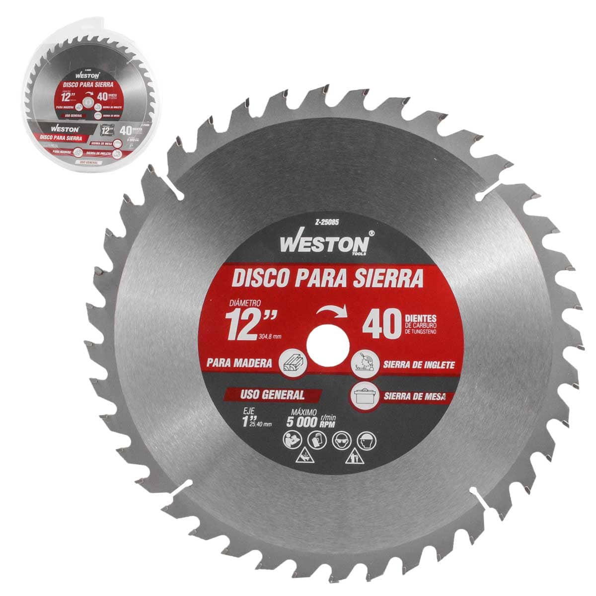 DISCO PARA SIERRA CIRCULAR P/MADERA 12'' X 1'' 40DT