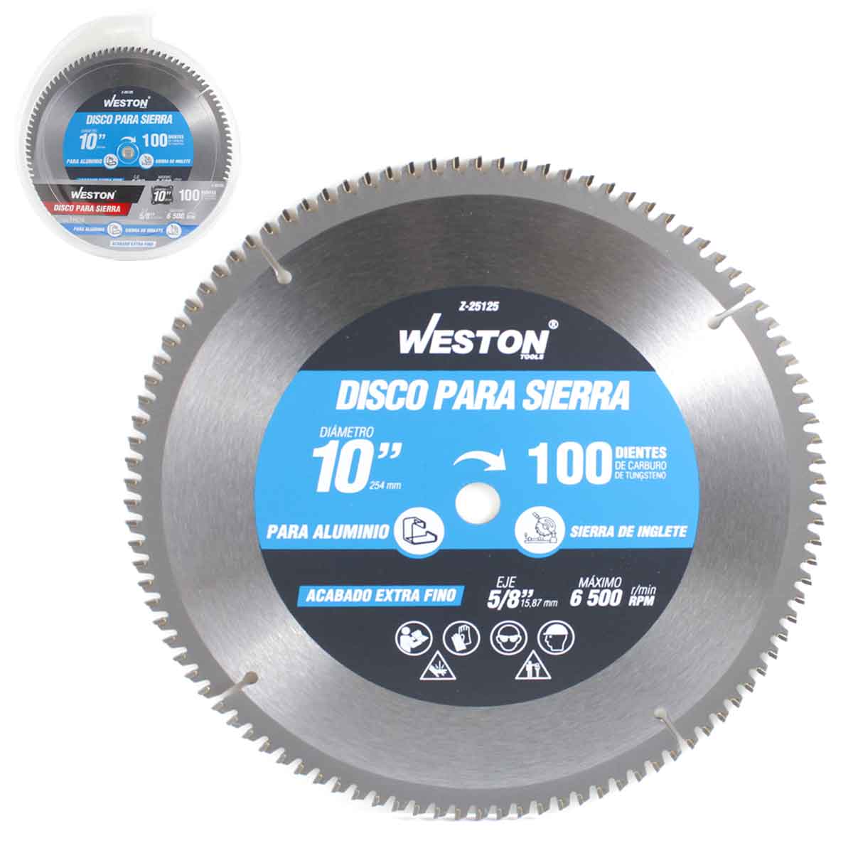 DISCO PARA SIERRA CIRCULAR P/ALUMINIO 10'' X 5/8'' 100DT