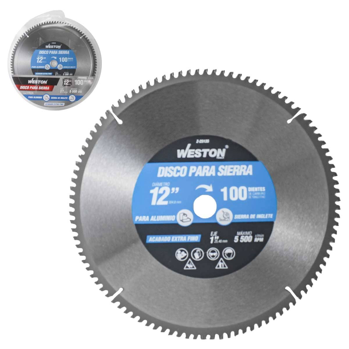 DISCO PARA SIERRA CIRCULAR P/ALUMINIO 12'' X 1'' 100DT