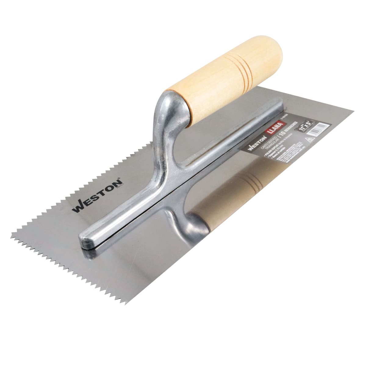 LLANA CANTO DENTADO TRIANGULAR 11" X 5" 10 REMACHES MANGO D/MADERA