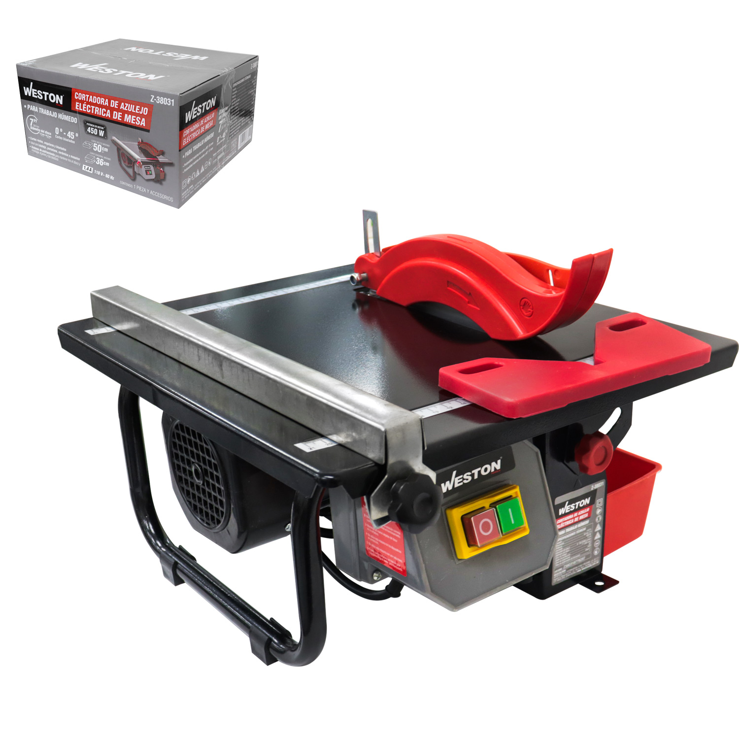 CORTADORA DE AZULEJO ELECTRICA 450W DE MESA PARA TRABAJO EN HUMEDO 7"