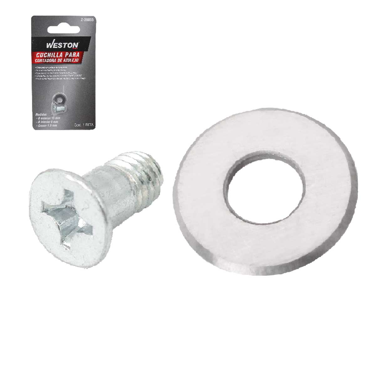 CUCHILLA ØEXT. 15mm X ØINT. 6mm X ESPESOR 1.5mm PARA CORTADORA Z-38035