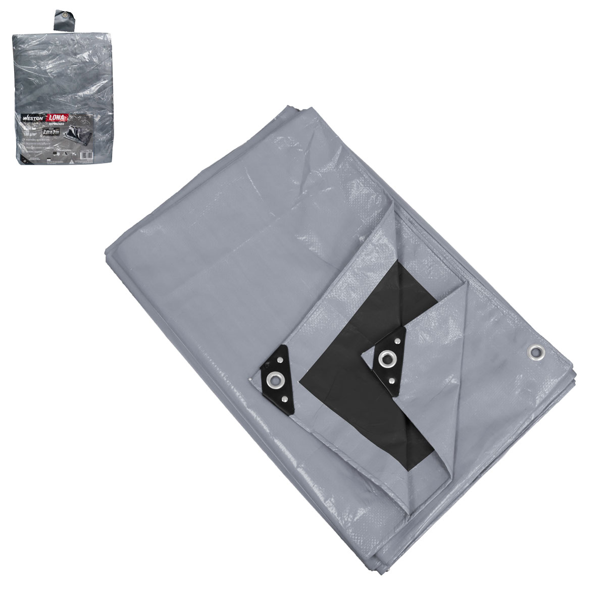 LONA GRIS REFORZADA 180G 9M X 14M