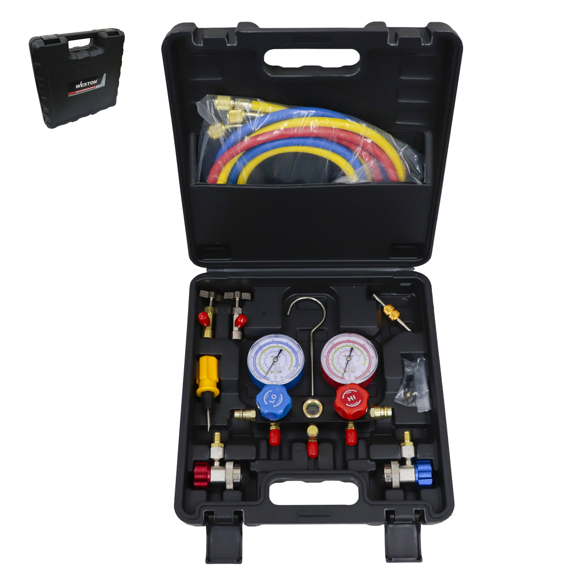 JUEGO D/MANOMETROS MANIFOLD 600 PSI REFRIGERANTE R134A
