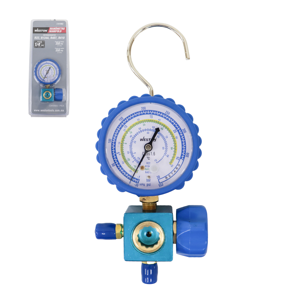 JUEGO D/MANOMETROS MANIFOLD REFRIGERANTES R22 R134A R407 R410