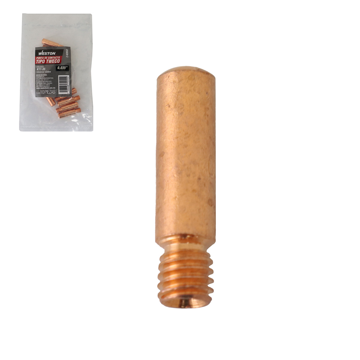 PUNTA DE CONTACTO 0.035" T/TWECO K11-35 (Precio x pieza - Empaque c/10 pzas)