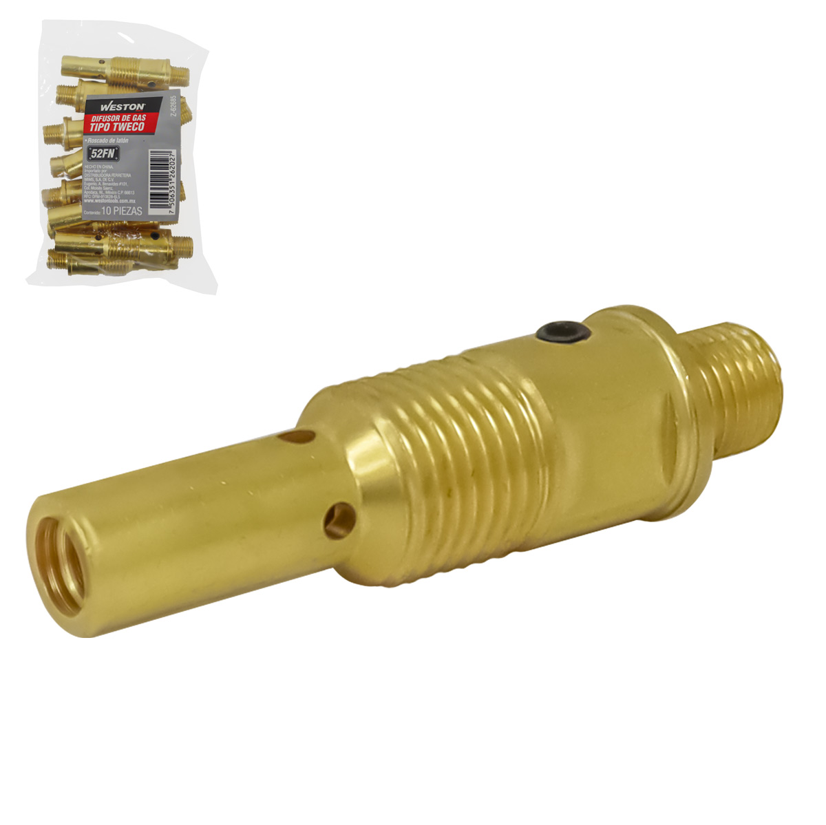 DIFUSOR DE GAS ROSCADO T/TWECO 52FN (Precio x pieza - Empaque c/10 pzas)