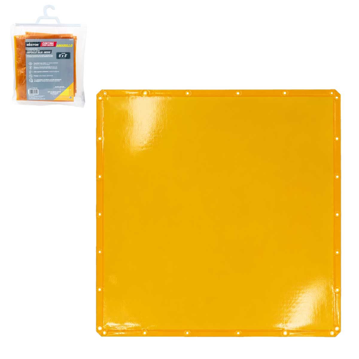 CORTINA PARA SOLDAR AMARILLA 6' X 6'