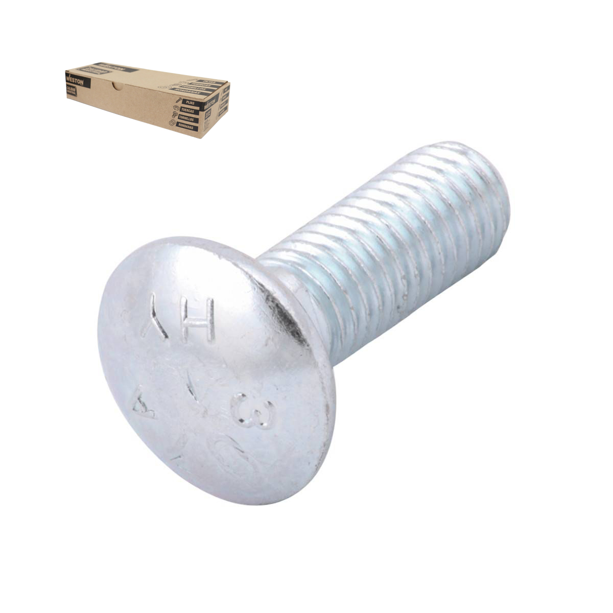 TORNILLO TIPO COCHE GALV. 1/4-20 X 3 (Precio x Caja - Caja c/100 pzas)