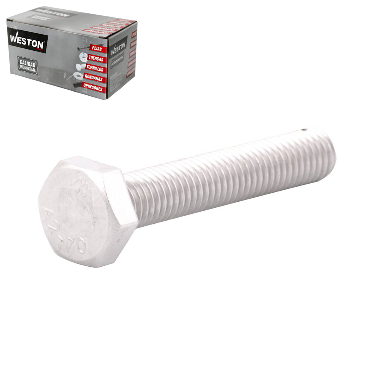 TORNILLO HEX ACERO INOX. 'RC' M8-1.25 X 30  (Precio x Caja - Caja c/100 pzas)