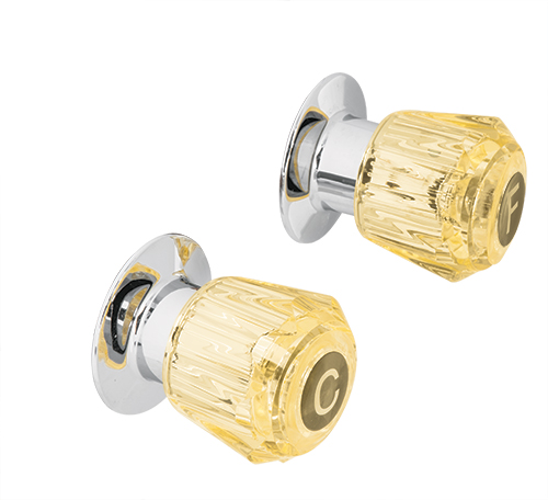 49462 / MR-200A TRUPER Juego de 2 manerales de acrilico regadera ámbar