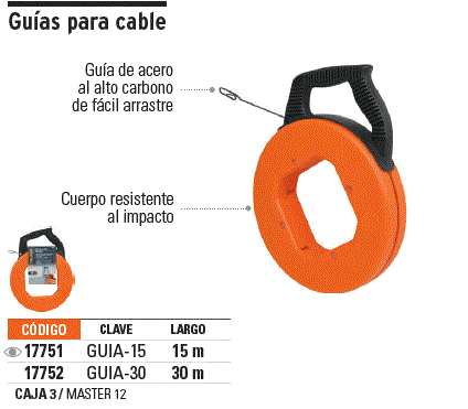 Cerebro Ajustable Mascotas 17752 / GUIA-30 TRUPER Guía de acero de 30 m para cable, Truper