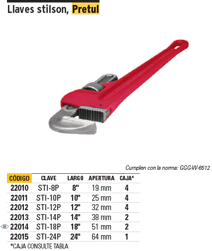 Llave De Tubo 8 Pretul