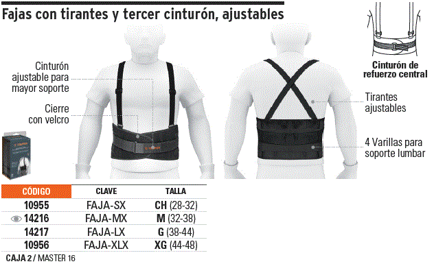 Ficha Tecnica Fajas lumbares con tercer cinturón