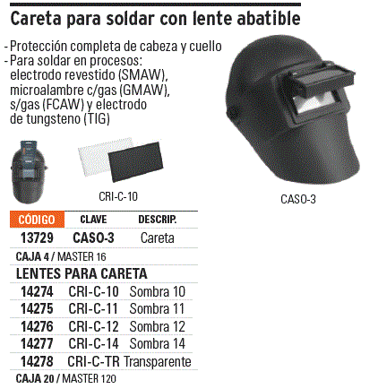 Careta de Soldar Truper 13729, lente abatible » Distribuidor Truper Lima