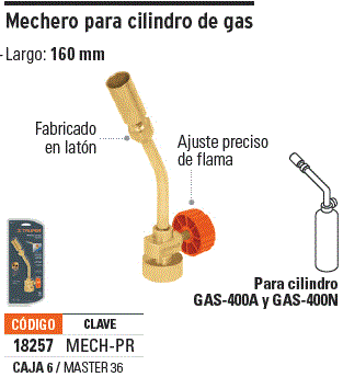 MECHERO P/TANQUE DE GAS TRUPER - FerreKasa Mexico