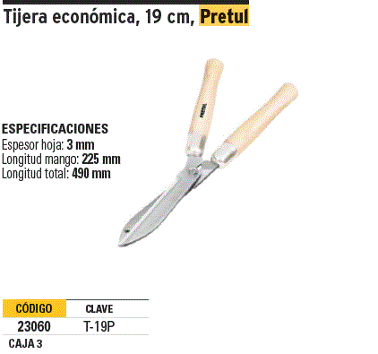 Tijera para poda 48 cm mangos de madera, Pretul, Tijeras Para Poda