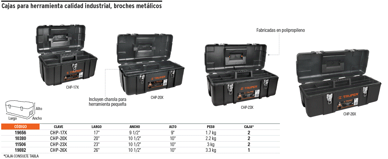 Ripley - CAJA PARA HERRAMIENTA DE 26' INDUSTRIAL, BROCHES METÁLICOS