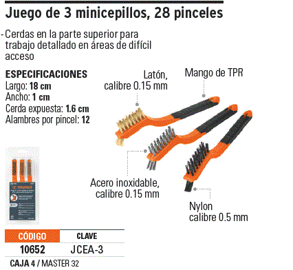 Juego de 3 mini cepillo de alambre